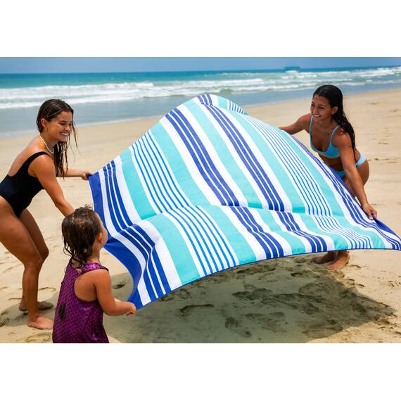 Elite Trend Mikrofaser-Strandtuch für Reisen: Übergröße XL 198 x 99 cm, 160 180 schnell trocknend, leicht, Dusch- und Körperhandtücher, sandfrei, perfekt (W-Wow Ocean, Family (183 183 cm)