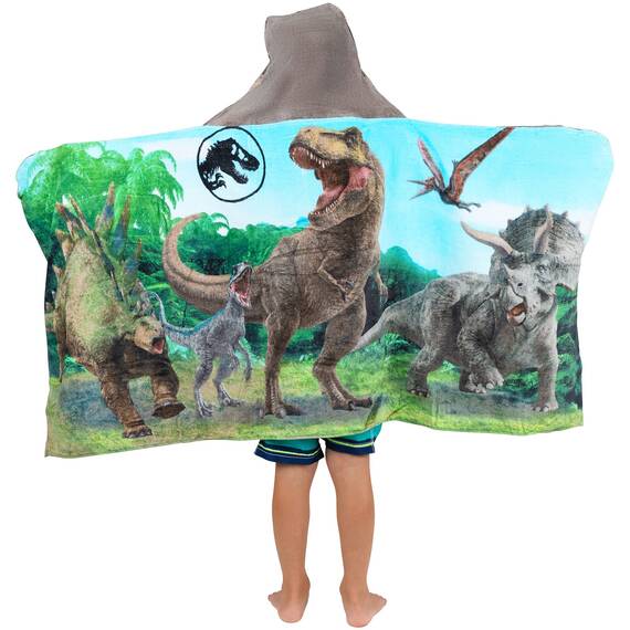 Franco Toalla de Rizo de algodón Suave con Capucha para niños, 24 x 50 Pulgadas, Jurassic World
