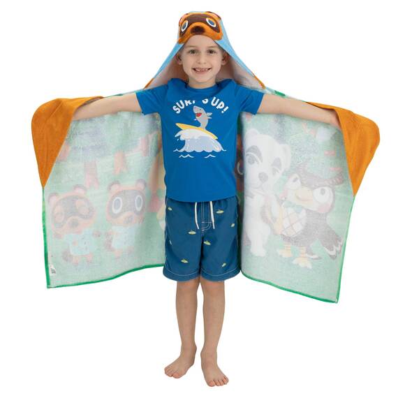 Franco Badetuch für Kinder mit Kapuze aus Baumwoll-Frottee, 61 x 127 cm, Tierkreuzung