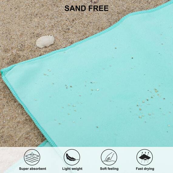 Rainleaf Mikrofaser-Handtuch, perfektes Reise-, Fitness- und Camping-Handtuch, schnell trocknend, super saugfähig, ultrakompakt, leicht, geeignet für Reisen, Strand, Dusche, Rucksackreisen, Pool