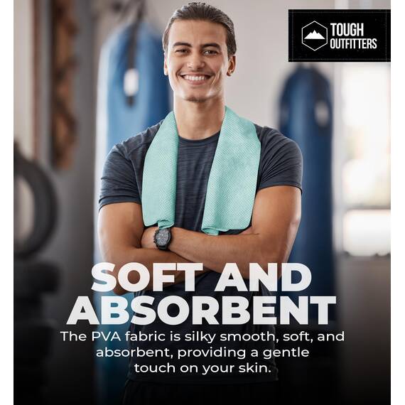 Tough Outfitters Schwimmhandtuch, schnell trocknend, PVA-Handtuch, Shammies, Chamois, Aqua Large – 66 x 43 cm