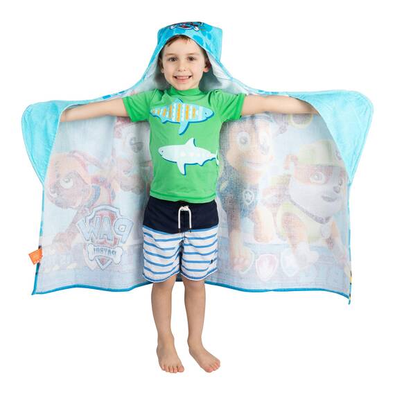 Franco Badetuch und Strandtuch für Kinder, weicher Baumwoll-Frottee, 61 x 127 cm, Paw Patrol Blau