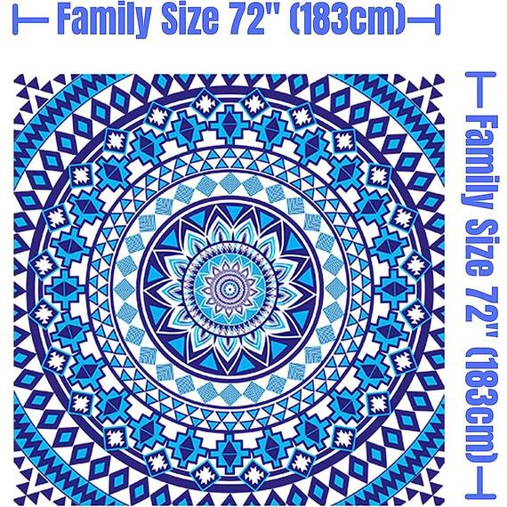 Elite Trend Mikrofaser-Strandtuch für Erwachsene mit Tasche, XXL, 183 x 183 cm, leicht, sandfrei, schnell trocknend, für Reisen, Schwimmen, Yoga, Camping (Blue Beauty)
