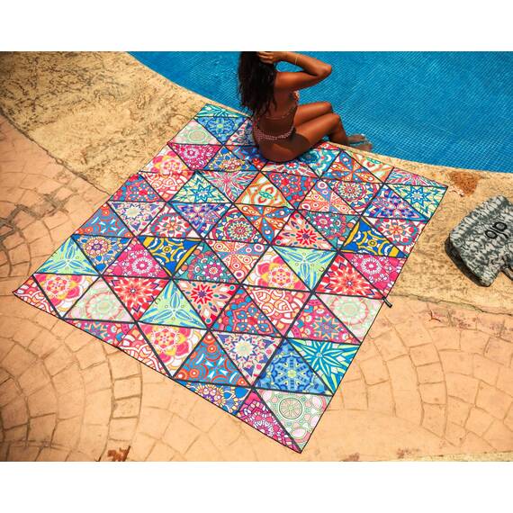 Schnell trocknendes Handtuch, extra groß, 183 x 183 cm, Mikrofaser-Strandtuch, perfekt für Strand, Reisen, Schwimmen, Pool, Yoga, Wandern, Camping – leicht, schnell trocknend, kompakt für Erwachsene