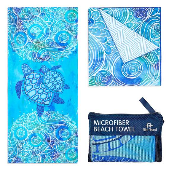 Elite Trend Mikrofaser-Handtücher – schnell trocknend, für Camping, Sport, Strand, Rucksackreisen, Yoga, Fitnessstudio, Reisehandtuch, XL, 78 x 35 cm, mit Tasche, weich, kompakt, leicht