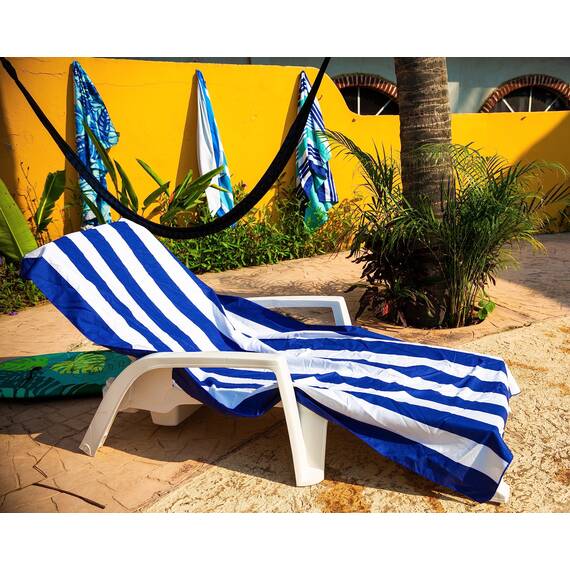 Elite Trend Mikrofaser-Strandtuch für Erwachsene mit Tasche, extra groß, 198,1 x 88,9 cm, leicht, sandfrei, schnell trocknend, Handtuch für Reisen, Schwimmen, Yoga, Camping (Cabana Navy)