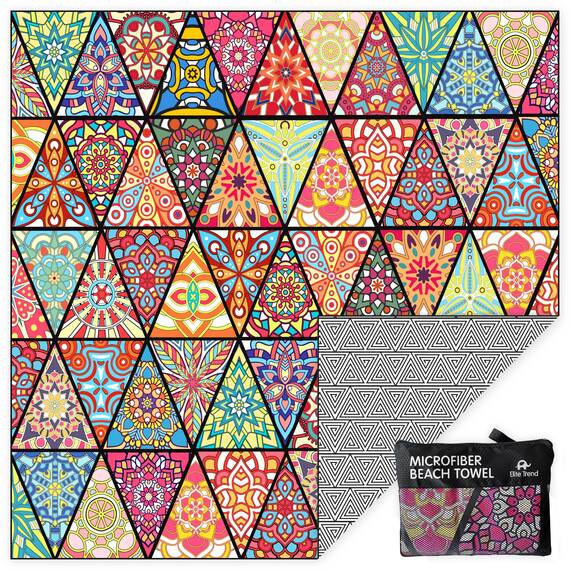 Schnell trocknendes Handtuch, extra groß, 183 x 183 cm, Mikrofaser-Strandtuch, perfekt für Strand, Reisen, Schwimmen, Pool, Yoga, Wandern, Camping – leicht, schnell trocknend, kompakt für Erwachsene