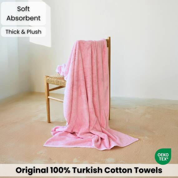 SALBAKOS Ökologisches Badetuch aus türkischer Baumwolle für Luxushotel und Wellnessbereich 12 Stück 40" x 80" Badetuch Rosa