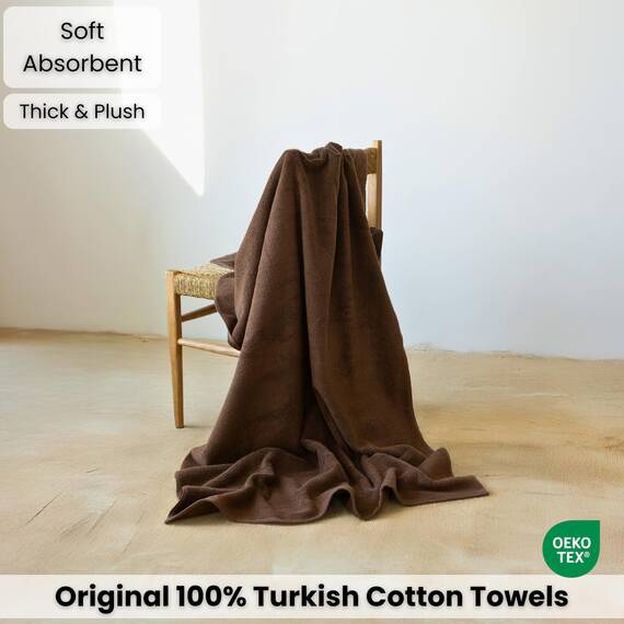 SALBAKOS Ökologisches Badetuch aus türkischer Baumwolle für Luxushotel und Wellnessbereich 12 Stück 40" x 80" Badetuch Schokolade