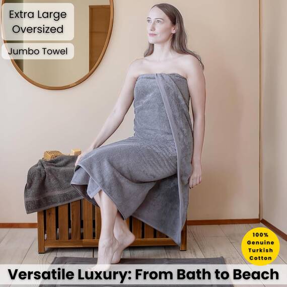 SALBAKOS Ökologisches Badetuch aus türkischer Baumwolle für Luxushotel und Wellnessbereich 12 Stück 40" x 80" Badetuch Silber