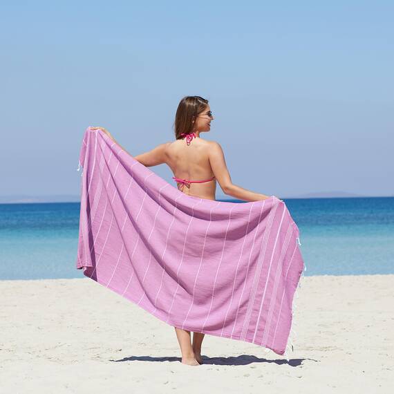 WETCAT Türkisches Strandtuch, 100 % Baumwolle, sandfrei, schnell trocknend, extra groß, leicht, Reisehandtuch für Erwachsene, Strandzubehör, Geschenke (Violette, 96,5 x 180,3 cm)
