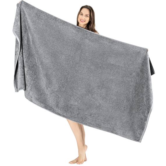 SALBAKOS Ökologisches Badetuch aus türkischer Baumwolle für Luxushotel und Wellnessbereich 12 Stück 40" x 80" Badetuch Silber