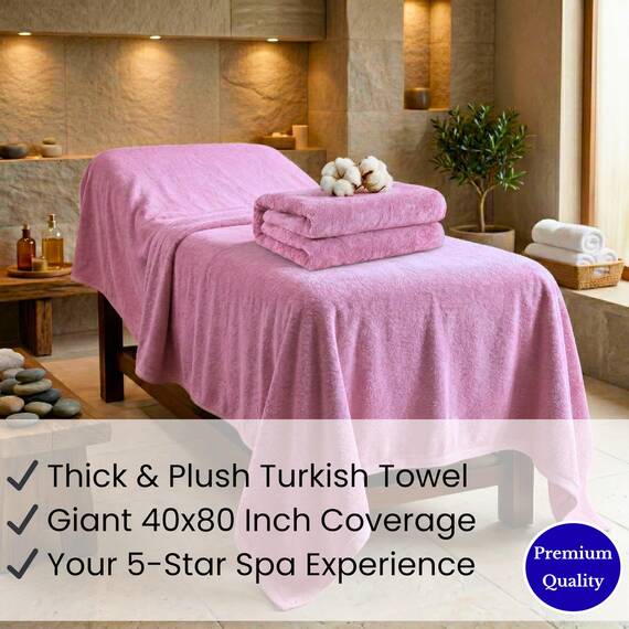 SALBAKOS Ökologisches Badetuch aus türkischer Baumwolle für Luxushotel und Wellnessbereich 12 Stück 40" x 80" Badetuch Rosa
