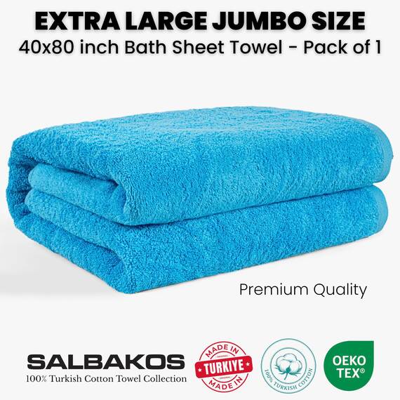 SALBAKOS Ökologisches Badetuch aus türkischer Baumwolle für Luxushotel und Wellnessbereich 12 Stück 40" x 80" Badetuch Wasser