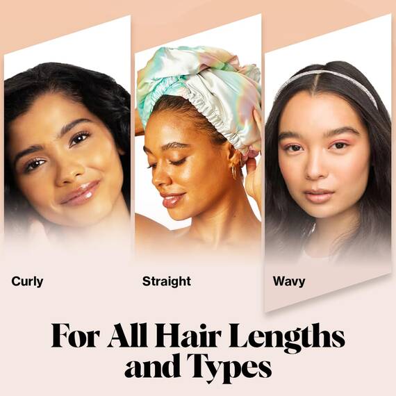 Kitsch Satin-umwickeltes Mikrofaser-Haarhandtuch – schnell trocknend, lockiges Haar für Damen, nasses Haar, Mikrofaser-Handtuch für Haare, Haartrockner-Handtuch, Haartücher für Damen, Haarturban für