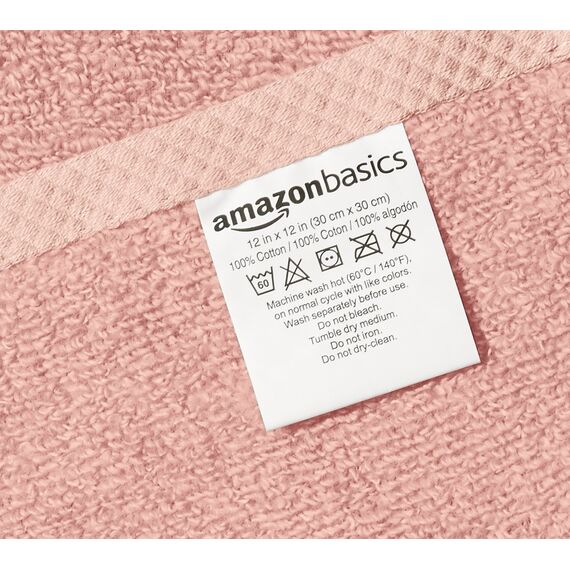 Amazon Basics Handtuch-Set, schnelltrocknend, 3-teilig Waschlappen Washcloth petal pink