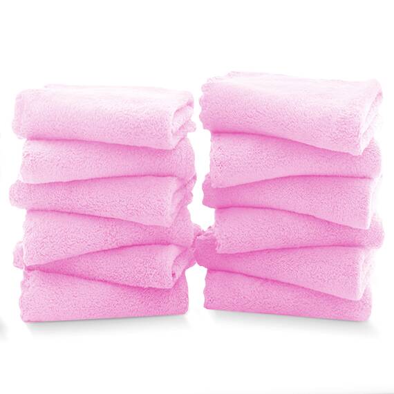 TENSTARS Premium-Waschlappen-Set – schnell trocknend, weiche Mikrofaser, Korallensamt, sehr saugfähig, vielseitig einsetzbar als Bad, Spa, Gesicht, Fingerspitzen-Handtuch (Frozen Berry)
