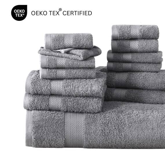 LANE LINEN Luxuriöses Badezimmer-Handtuch-Set, 100 % merzerisierte Baumwolle, superweich, flauschig und sehr saugfähig, 4 große Badetücher, 8 Waschlappen, 6 Handtücher, vorgeschrumpft