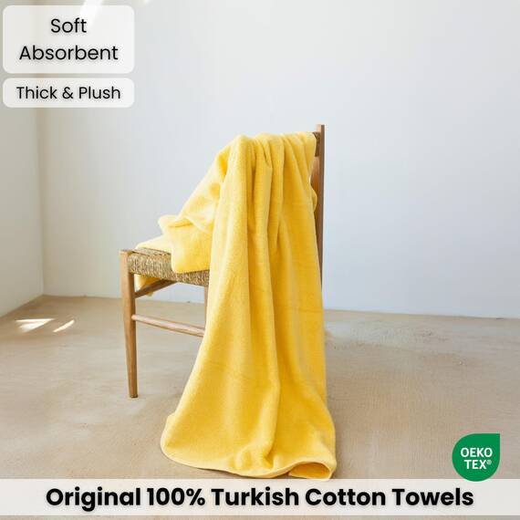 SALBAKOS Ökologisches Badetuch aus türkischer Baumwolle für Luxushotel und Wellnessbereich 12 Stück 40" x 80" Badetuch Gelb