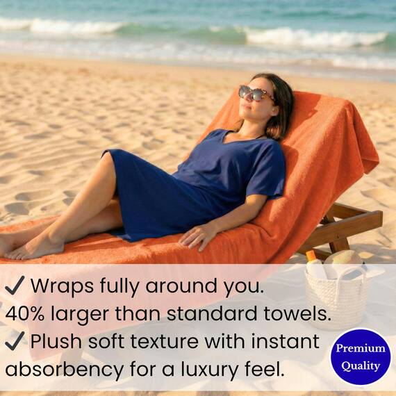 SALBAKOS Luxuriöse Strand- und Badetücher, 100 % türkische Baumwolle, extra groß, 101,6 x 203,2 cm, übergroße Badetücher, Premium-Hotelqualität, dick, weich, saugfähig, türkisches Handtuch (1 Stück