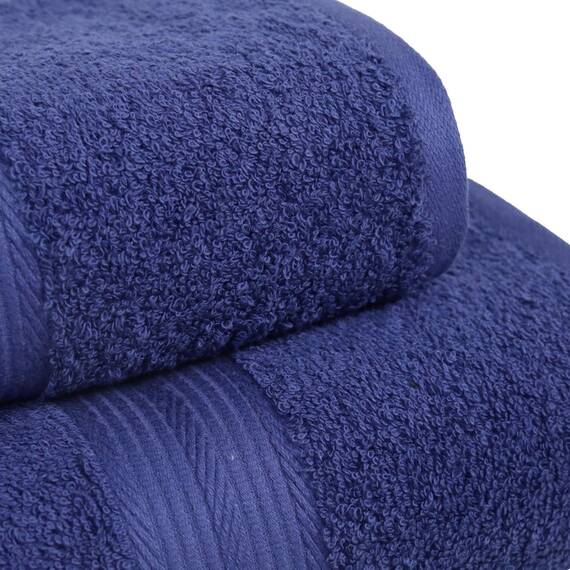 Amazon Basics 6-teiliges set bleichbeständiges Baumwoll-Badehandtuch-Set - marineblau, 137,2 x 76,2 cm, 66,0 x 40,6 cm, 30,5 x 30,5 cm