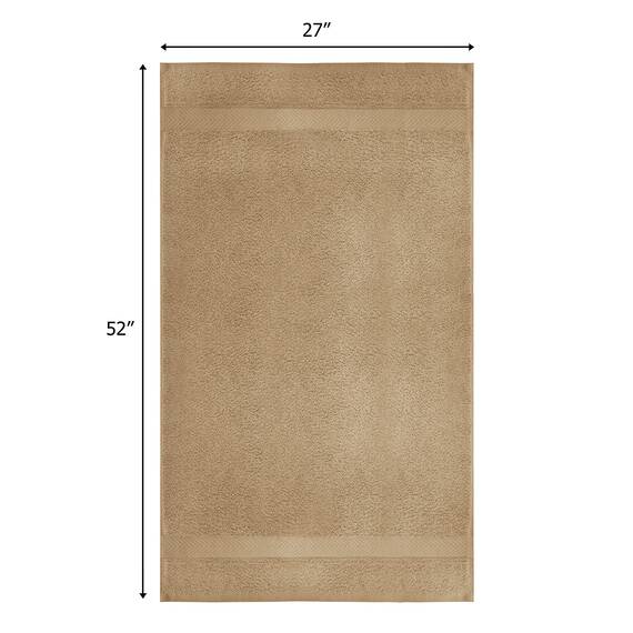 Cotton Craft Simplicity Ringspun Cotton Set of 7 Lightweight Bath Towels, 27 inch x 52 inch, Linen