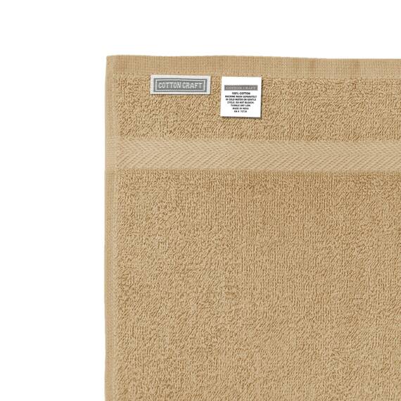 Cotton Craft Simplicity Ringspun Cotton Set of 7 Lightweight Bath Towels, 27 inch x 52 inch, Linen
