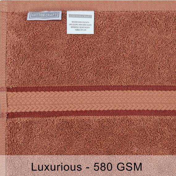 COTTON CRAFT Ultraweiches 6-teiliges Handtuch-Set, 100 % Baumwolle, saugfähig, 580 g/m², 2 große Badetücher, 2 Handtücher, 2 Waschlappen, luxuriöses Badezimmer-Handtuch-Set, schnell trocknend
