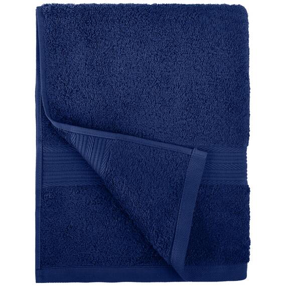 Amazon Basics 6-teiliges set bleichbeständiges Baumwoll-Badehandtuch-Set - marineblau, 137,2 x 76,2 cm, 66,0 x 40,6 cm, 30,5 x 30,5 cm