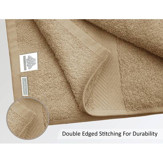 Cotton Craft Simplicity Ringspun Cotton Set of 7 Lightweight Bath Towels, 27 inch x 52 inch, Linen