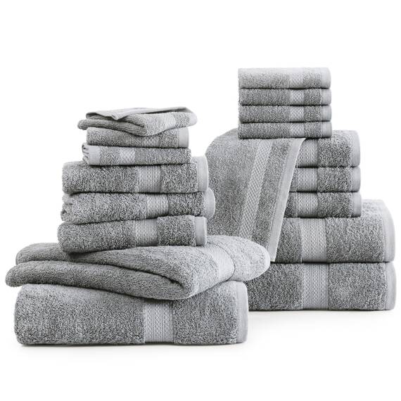 LANE LINEN Luxuriöses Badezimmer-Handtuch-Set, 100 % merzerisierte Baumwolle, superweich, flauschig und sehr saugfähig, 4 große Badetücher, 8 Waschlappen, 6 Handtücher, vorgeschrumpft