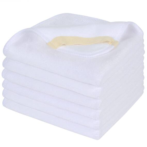 SINLAND 6 Stück Mikrofaser Gesichtstücher Waschbar Abschminktücher schnell trocknend Waschlappen saugfähig Gesichtsreinigungstücher weiches Make up Entferner Tücher, 30,5 x 30,8 cm Weiß
