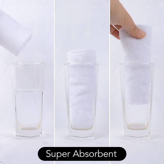 SINLAND 6 Stück Mikrofaser Gesichtstücher Waschbar Abschminktücher schnell trocknend Waschlappen saugfähig Gesichtsreinigungstücher weiches Make up Entferner Tücher, 30,5 x 30,8 cm Weiß