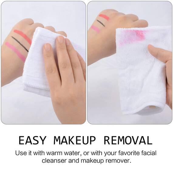 SINLAND 6 Stück Mikrofaser Gesichtstücher Waschbar Abschminktücher schnell trocknend Waschlappen saugfähig Gesichtsreinigungstücher weiches Make up Entferner Tücher, 30,5 x 30,8 cm Weiß