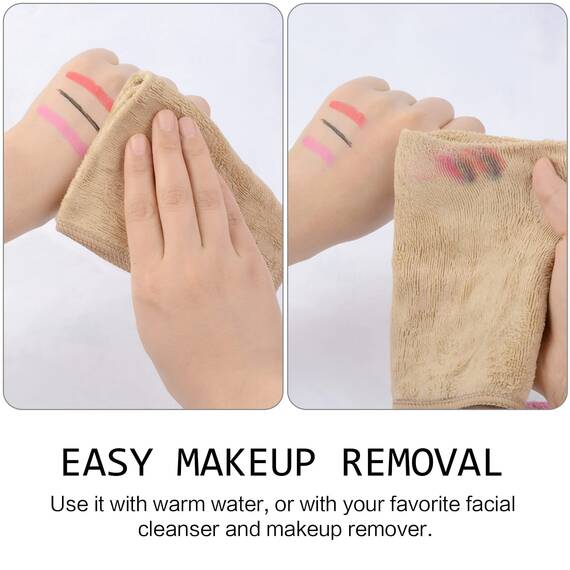 SINLAND 6 Stück Mikrofaser Gesichtstücher Waschbar Abschminktücher schnell trocknend Waschlappen saugfähig Gesichtsreinigungstücher weiches Make up Entferner Tücher 30,5 x 30,5 cm Creme