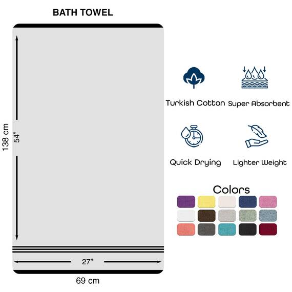 Hammam Linen Badetücher aus 100% Baumwolle, weich und saugfähig, Premium-Qualität (Meersalz, Badetücher, 4 Stück)