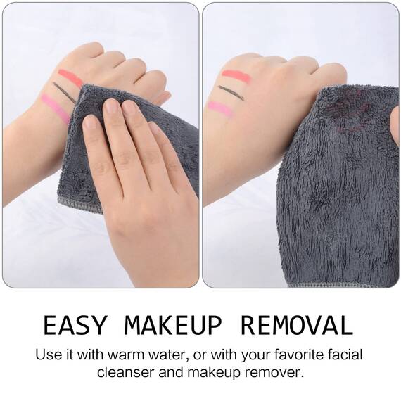 SINLAND 10 Stück Mikrofaser Gesichtstücher Waschbar Abschminktücher schnell trocknend Waschlappen saugfähig Gesichtsreinigungstücher weiches Make up Entferner Tücher, 30,5 x 30,6 cm Grau