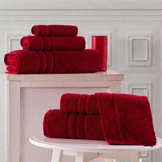 Hawmam Linen Burgunderrot, 6 Stück Badetücher Sets Leinen für Badezimmer Original türkische Baumwolle weich, saugfähig und Premium 2 Bad, 2 Hand, 2 Waschlappen