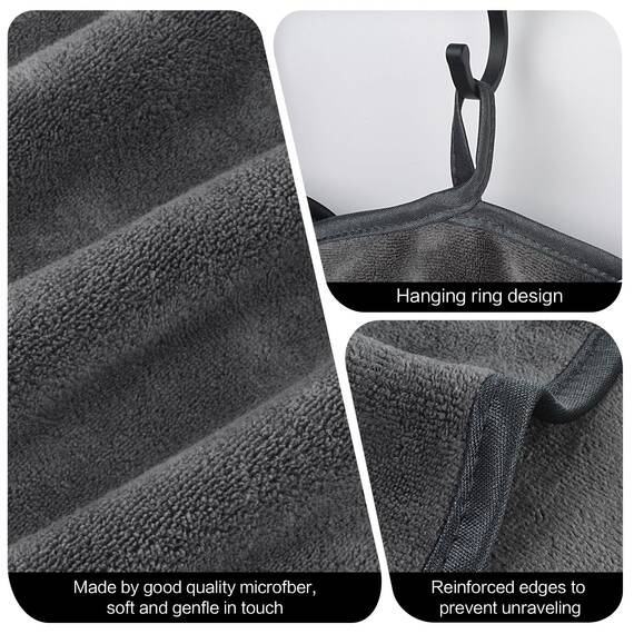 SINLAND 6 Stück Mikrofaser Gesichtstücher Waschbar Abschminktücher schnell trocknend Waschlappen saugfähig Gesichtsreinigungstücher weiches Make up Entferner Tücher 20 x 20 cm Grau