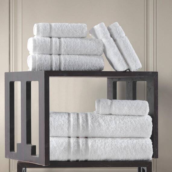 Hammam Linen 6-teiliges Original türkische Baumwolle weich, saugfähig und Premium Handtücher Set für Bad und Küche 2 Badetücher, 2 Handtücher, 2 Waschlappen (weiß, Badetuch Set 6-teilig)