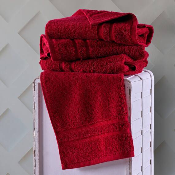 Hammam Linen Burgunderrote Handtücher 4er-Pack – 16 x 30 türkische Baumwolle Premium Qualität weich und saugfähig kleine Handtücher für Badezimmer