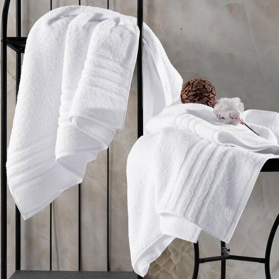 Hammam Linen Jumbo-Badetücher, 2er-Pack, 89,9 x 177,8 cm, weich und saugfähig, Premium-Qualität, 100% Baumwolle, Handtücher (weiß, Badetuch)