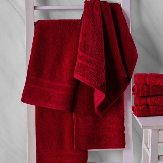 Hammam Linen Burgunderrote Handtücher 4er-Pack – 16 x 30 türkische Baumwolle Premium Qualität weich und saugfähig kleine Handtücher für Badezimmer