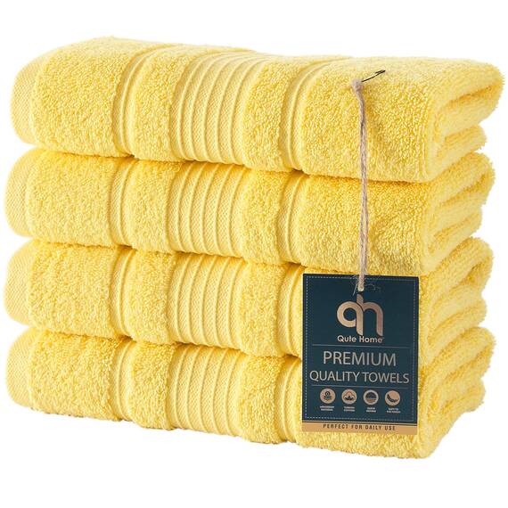 Qute Home 4-teiliges Handtuch-Set, 100% türkische Baumwolle, Premium-Qualität, Handtücher für Badezimmer, schnell trocknend, weich und saugfähig, türkisches Handtuch, Set beinhaltet 4 Handtücher
