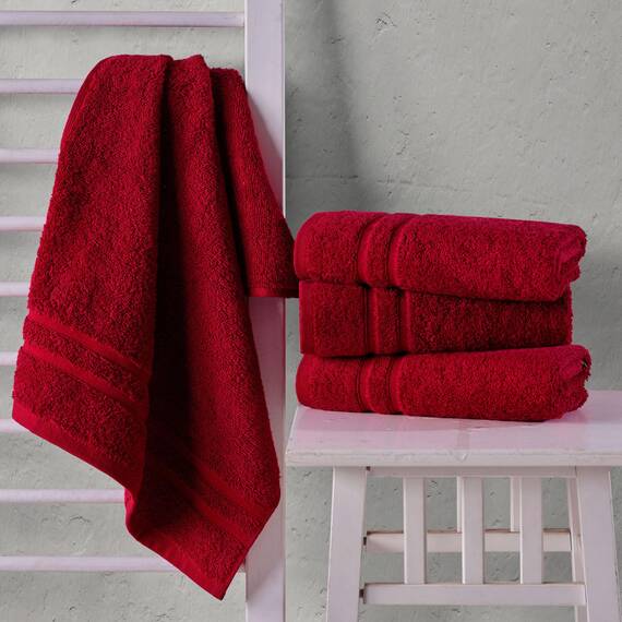 Hammam Linen Burgunderrote Handtücher 4er-Pack – 16 x 30 türkische Baumwolle Premium Qualität weich und saugfähig kleine Handtücher für Badezimmer