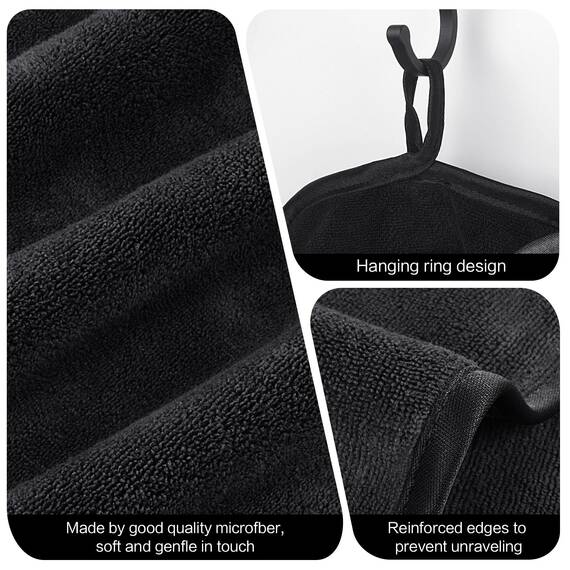 SINLAND 6 Stück Mikrofaser Gesichtstücher Waschbar Abschminktücher schnell trocknend Waschlappen saugfähig Gesichtsreinigungstücher weiches Make up Entferner Tücher 20 x 20 cm Schwarz