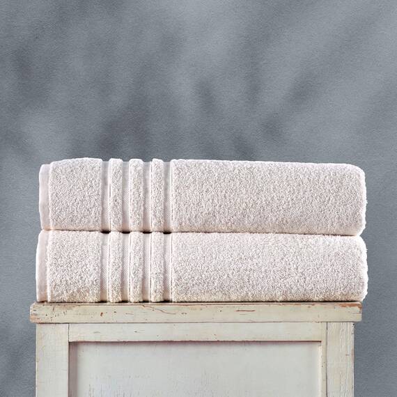 Hawmam Linen Jumbo-Badetücher, 2 Stück, weich und saugfähig, hochwertige Handtücher aus 100% Baumwolle (Meersalz, Badetuch)