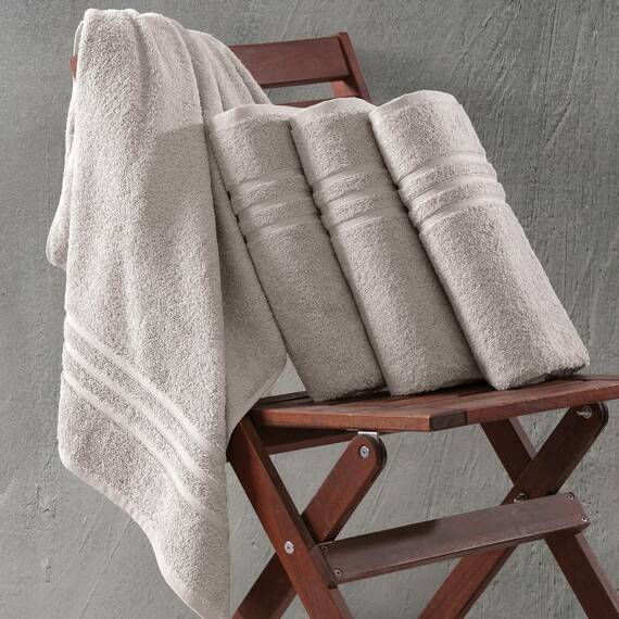 Hammam Linen Ice Silver Badetücher, 4er-Pack, 68 x 137 cm, weich und saugfähig, Premium-Qualität, perfekt für den täglichen Gebrauch, 100% Baumwolle, 600 g/m²