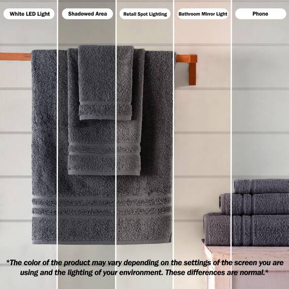 Hammam Linen Jumbo-Badetücher, 2er-Pack, 89,9 x 178,8 cm, weich und saugfähig, Premium-Qualität, 100% Baumwolle, kühles Grau, Badetuch.