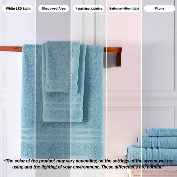 Hammam Linen Hellblaue Handtücher 4er-Pack – 16 x 29 türkische Baumwolle Premium Qualität Weich und Saugfähig Kleine Handtücher für Badezimmer